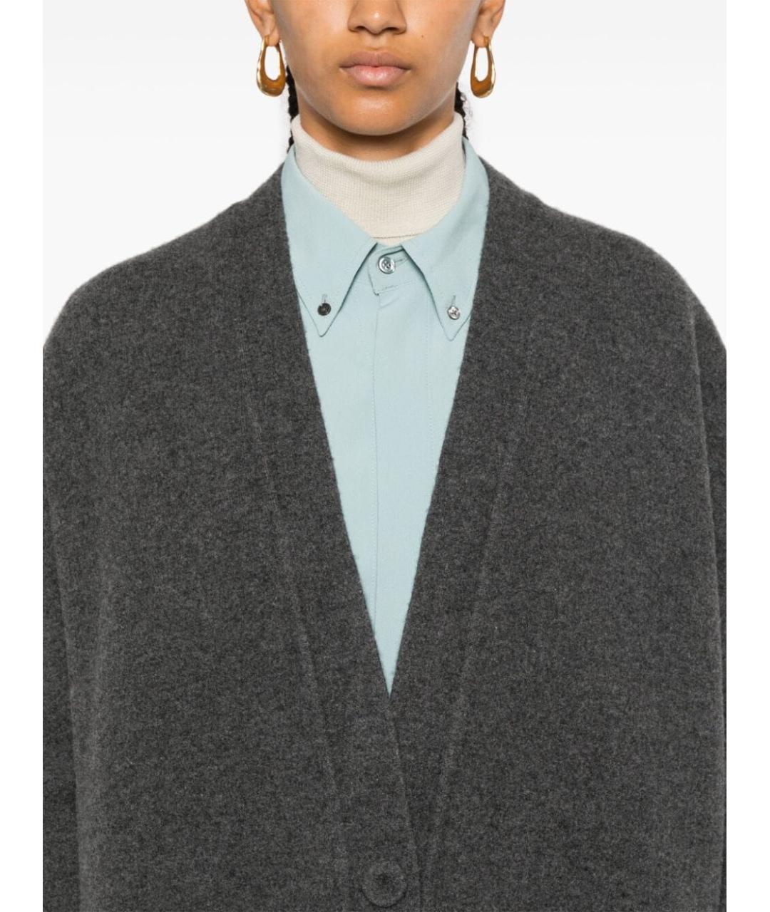 JIL SANDER Антрацитовый шерстяной кардиган, фото 5