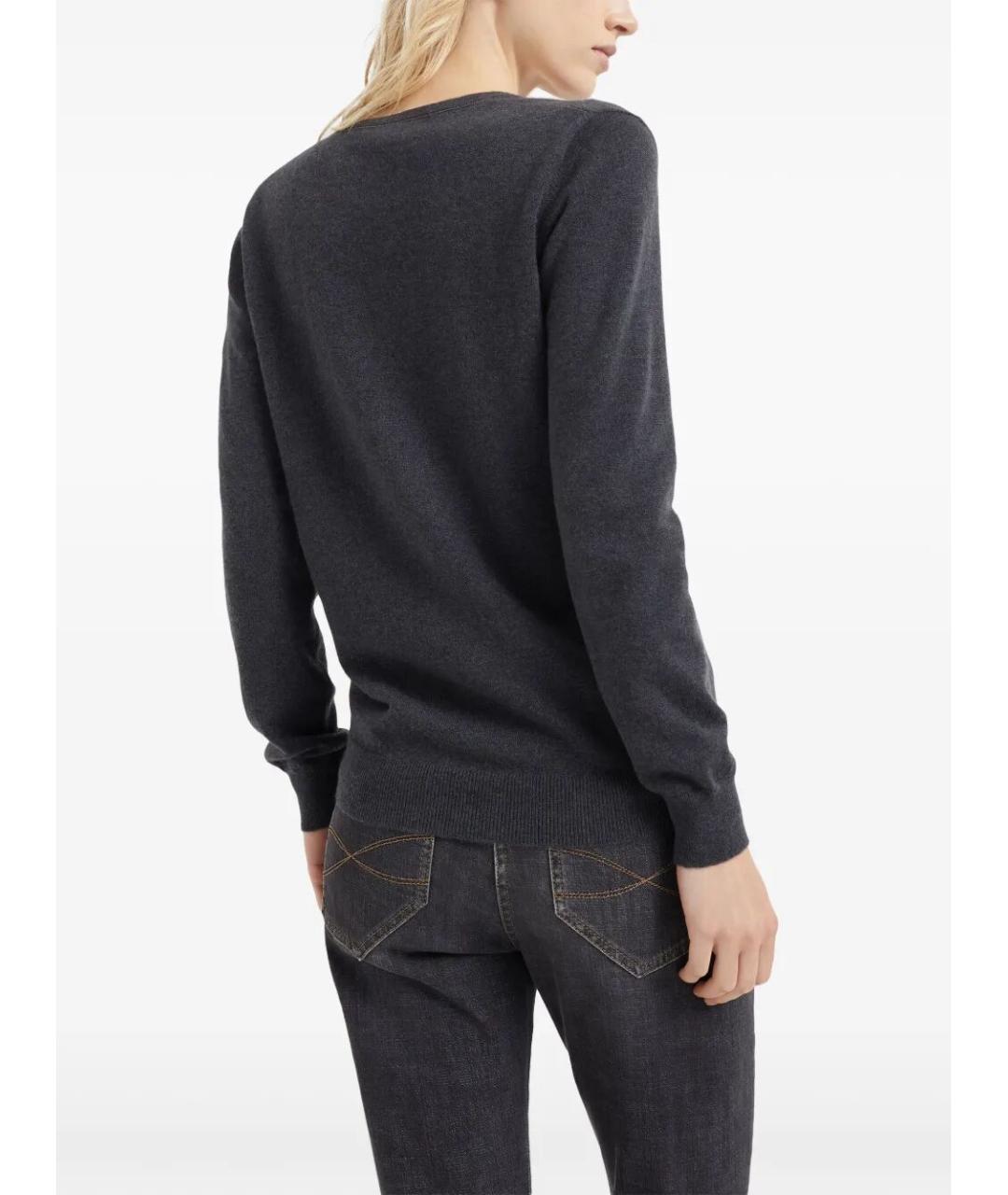 BRUNELLO CUCINELLI Антрацитовый кашемировый джемпер / свитер, фото 6