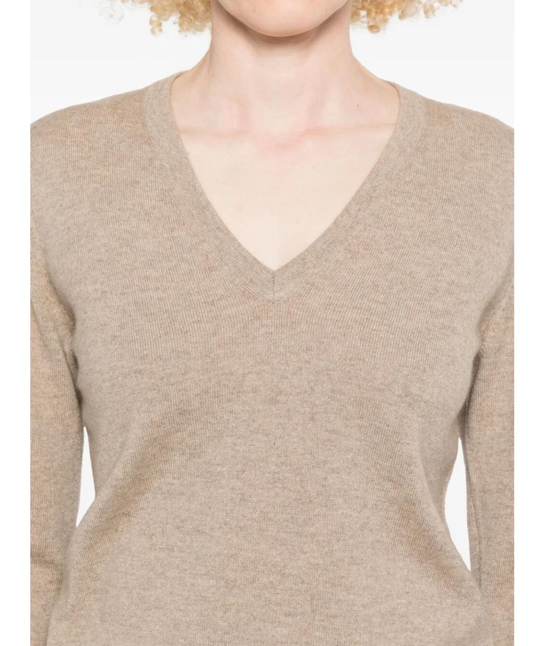 BRUNELLO CUCINELLI Бежевый кашемировый джемпер / свитер, фото 5