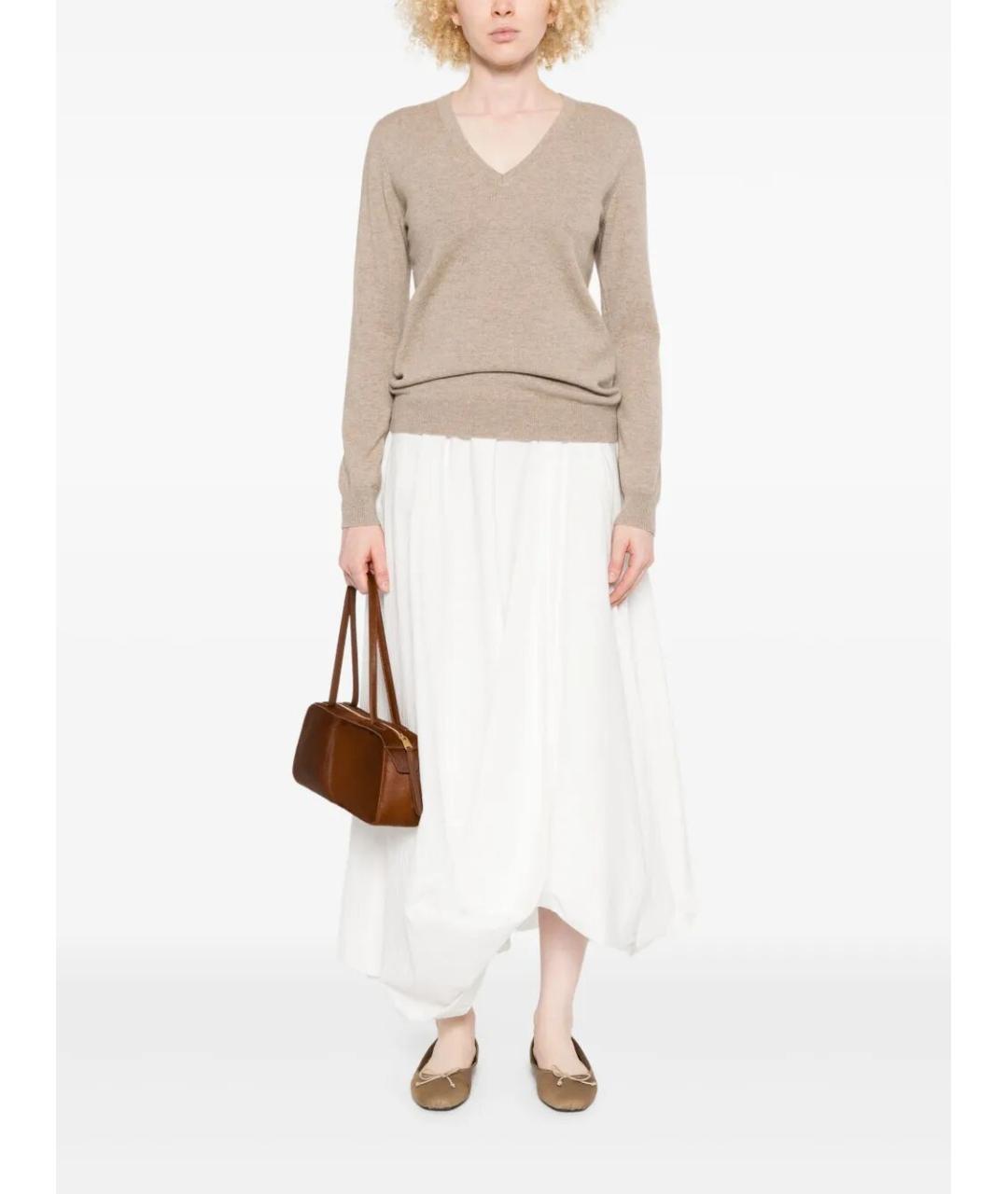 BRUNELLO CUCINELLI Бежевый кашемировый джемпер / свитер, фото 2