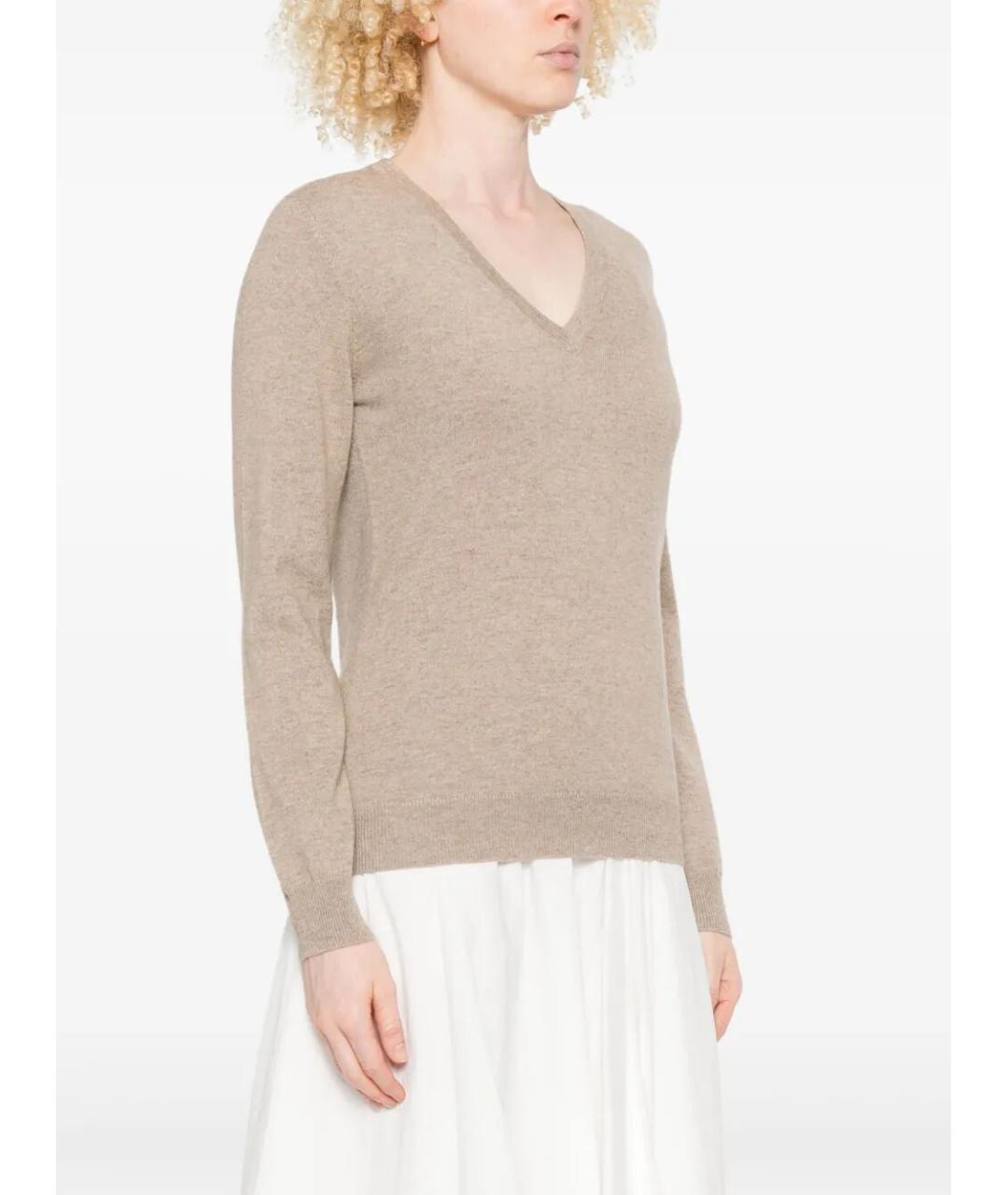 BRUNELLO CUCINELLI Бежевый кашемировый джемпер / свитер, фото 4