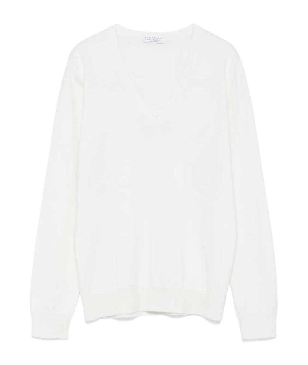 BRUNELLO CUCINELLI Белый кашемировый джемпер / свитер, фото 1