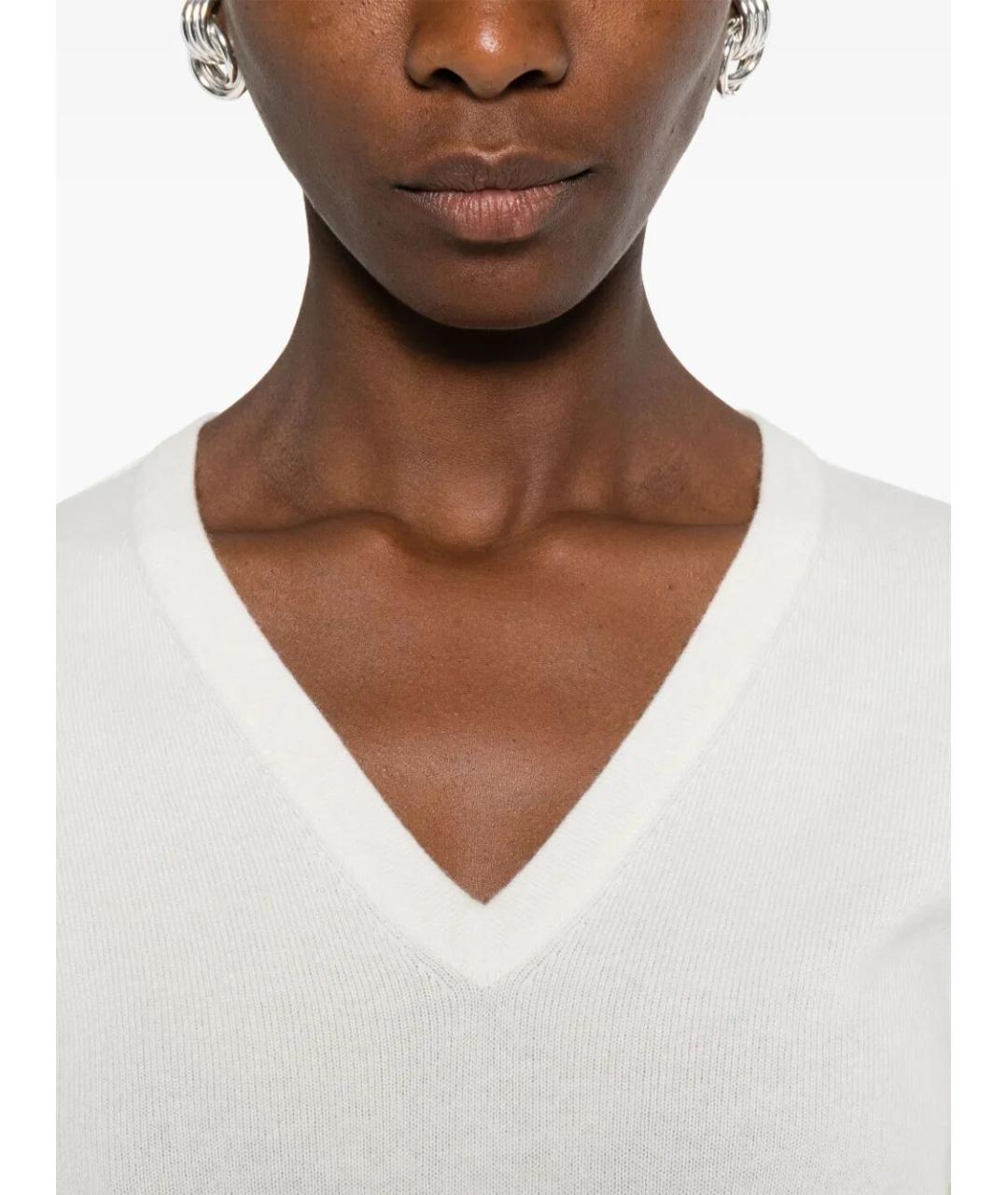 BRUNELLO CUCINELLI Белый кашемировый джемпер / свитер, фото 4