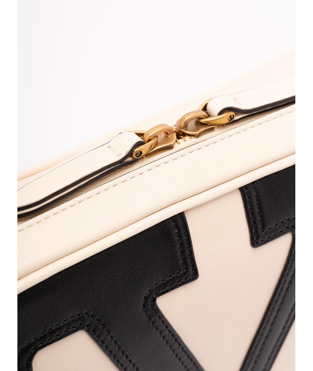 VALENTINO Бежевая кожаная сумка на плечо, фото 4