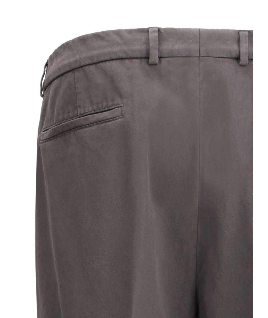 BRUNELLO CUCINELLI Коричневые хлопковые повседневные брюки, фото 3