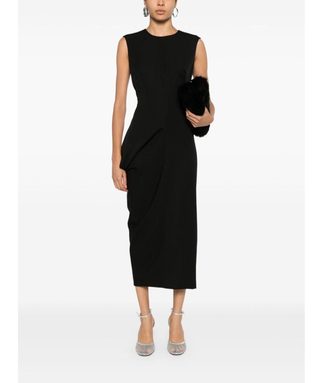 ALEXANDER MCQUEEN Черное шерстяное коктейльное платье, фото 2