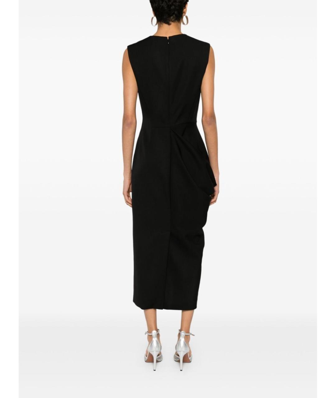 ALEXANDER MCQUEEN Черное шерстяное коктейльное платье, фото 4