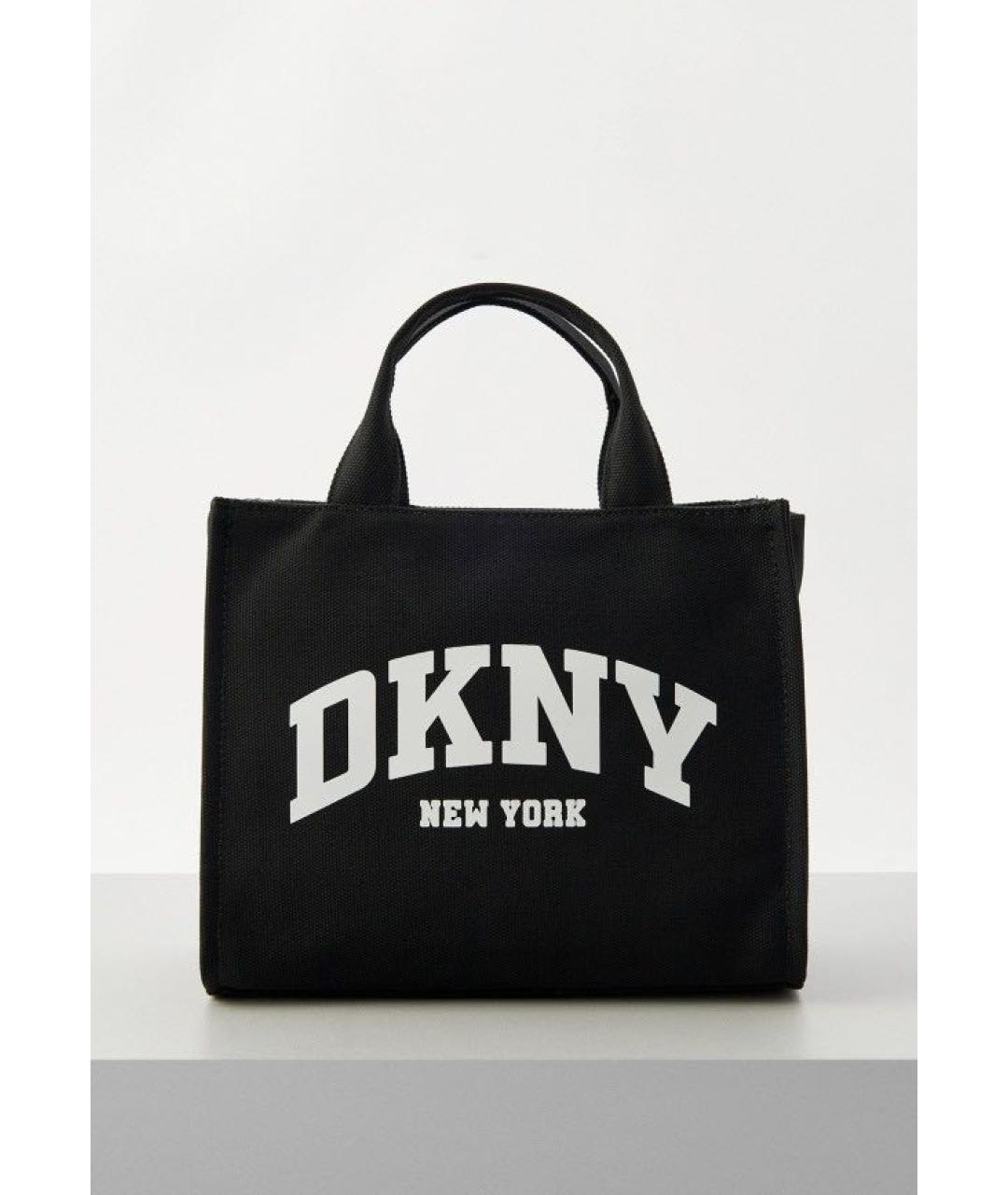 DKNY Черная хлопковая сумка тоут, фото 6