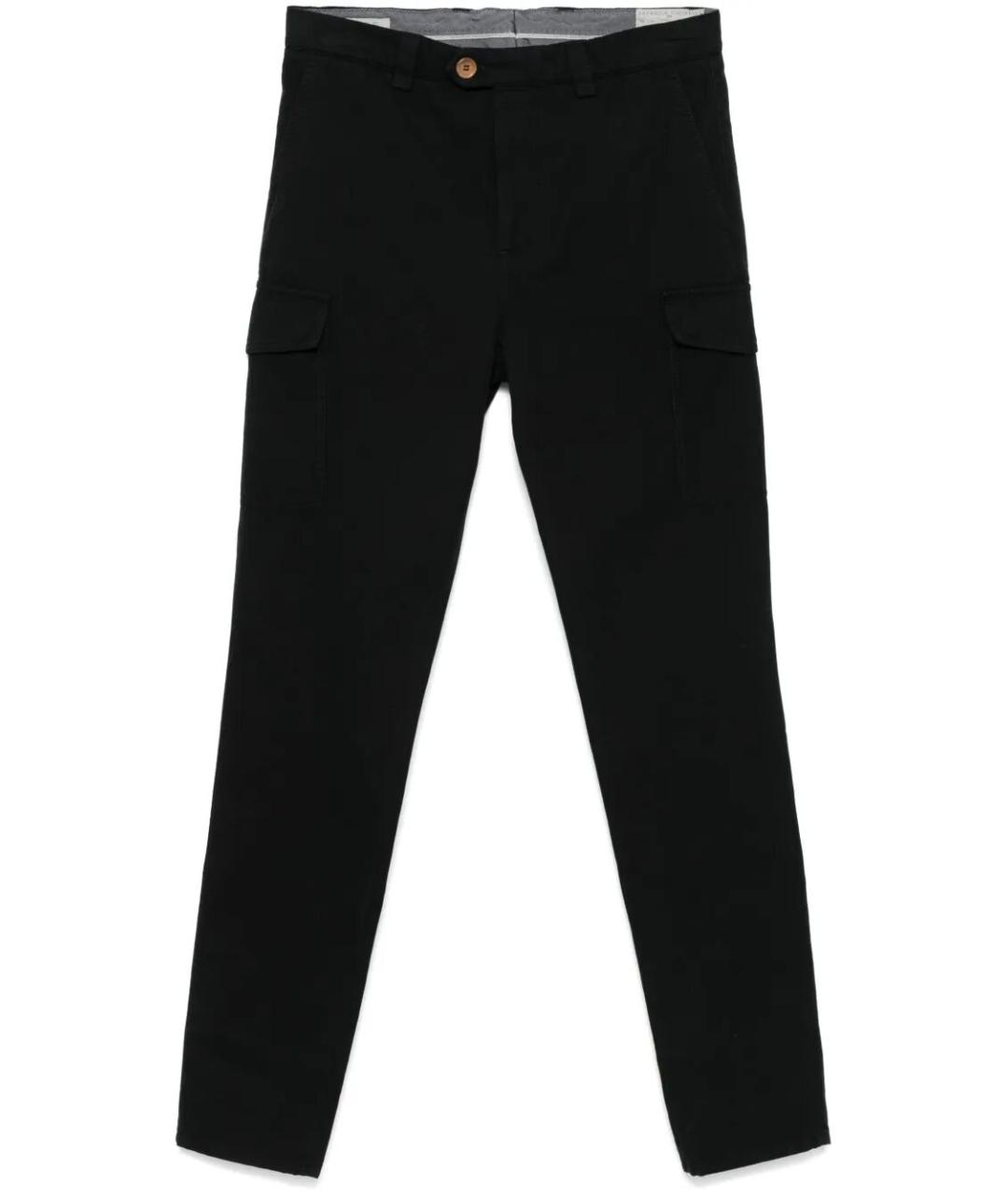 BRUNELLO CUCINELLI Черные хлопковые повседневные брюки, фото 1