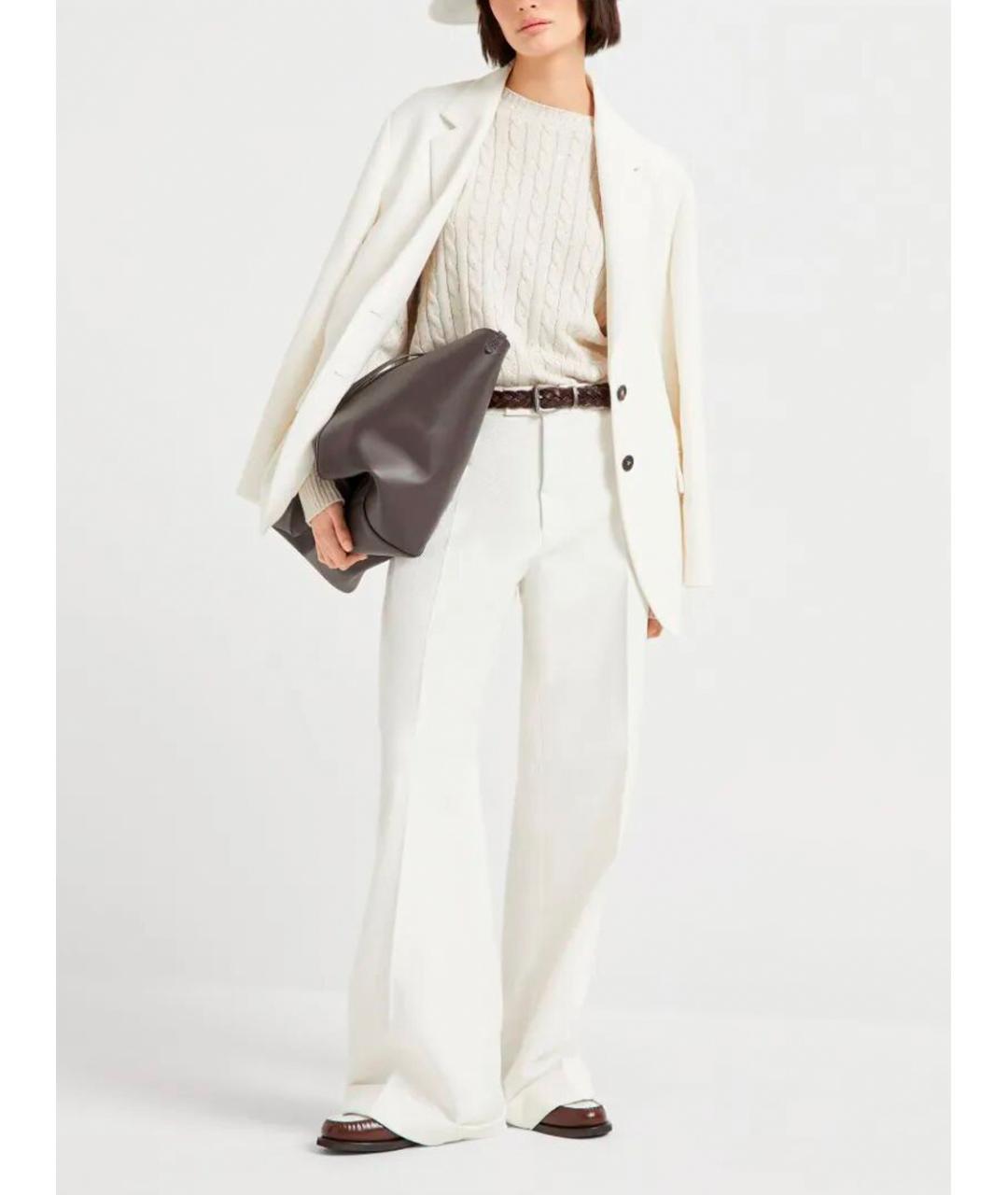 BRUNELLO CUCINELLI Белые хлопковые брюки широкие, фото 2
