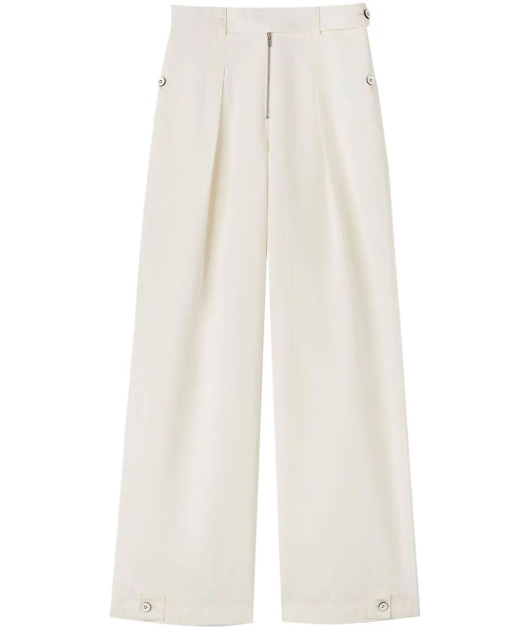 JIL SANDER Белые хлопковые брюки широкие, фото 1