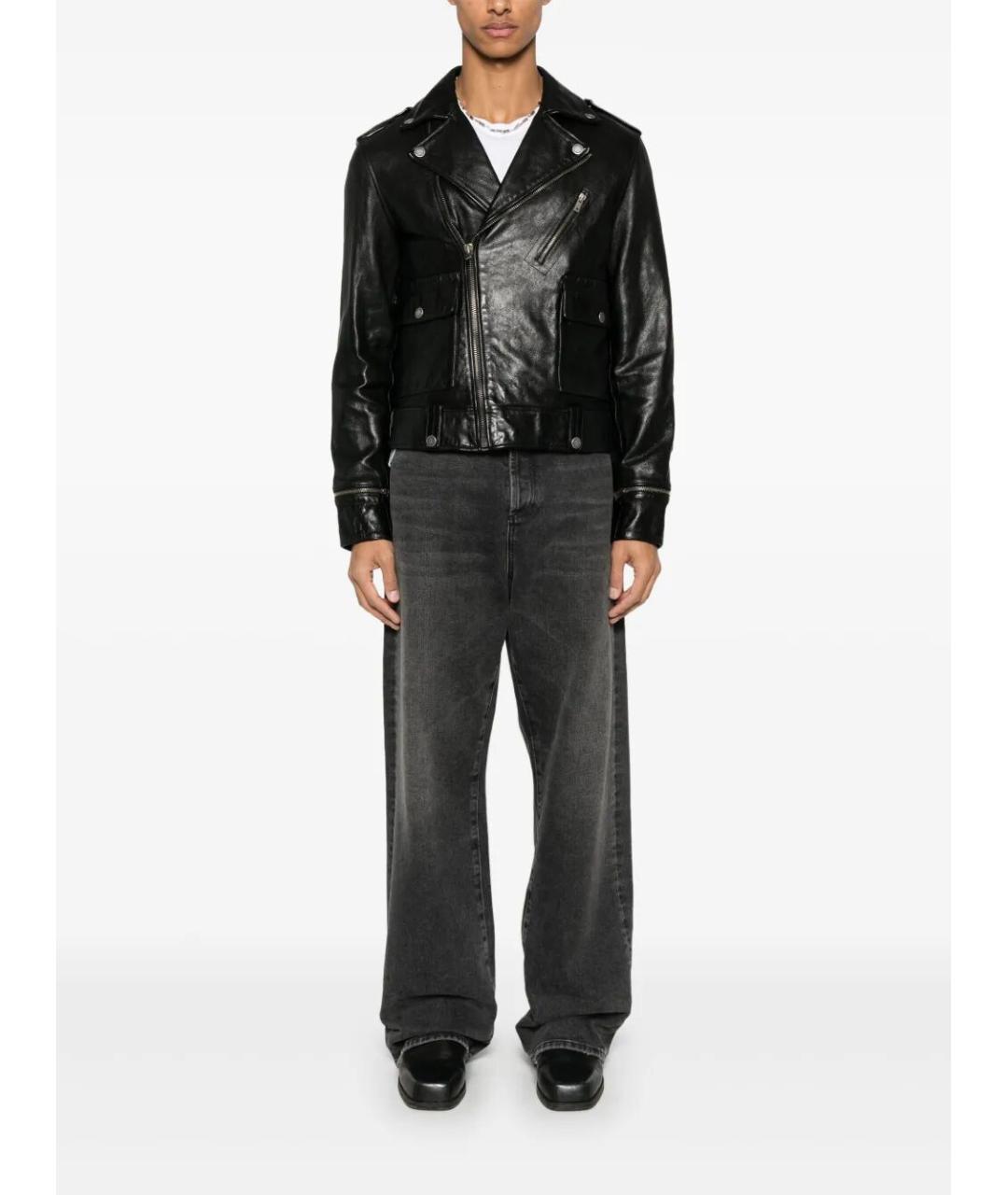 GOLDEN GOOSE DELUXE BRAND Черная кожаная куртка, фото 2