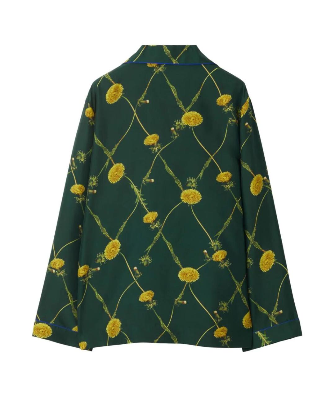 BURBERRY Зеленая шелковая рубашка, фото 4