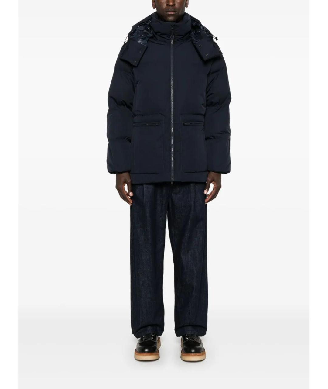 MONCLER Синяя полиэстеровая парка, фото 2