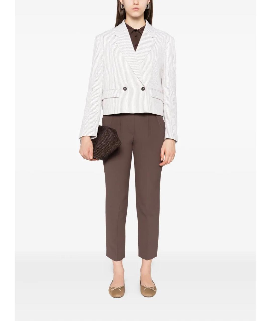 BRUNELLO CUCINELLI Коричневые ацетатные брюки узкие, фото 2
