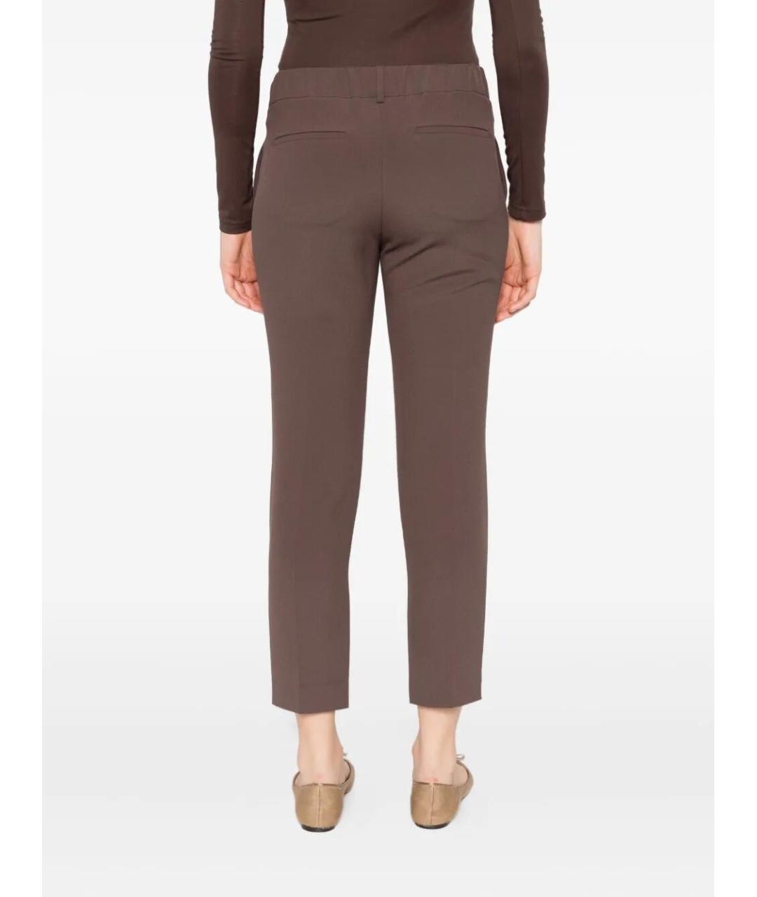 BRUNELLO CUCINELLI Коричневые ацетатные брюки узкие, фото 5