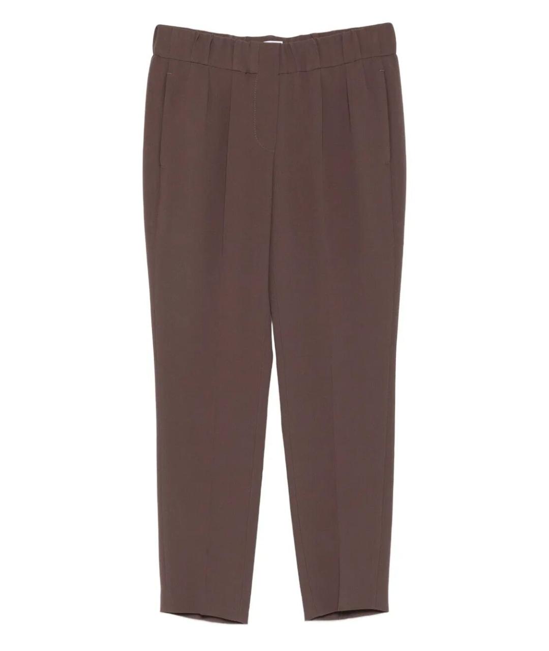 BRUNELLO CUCINELLI Коричневые ацетатные брюки узкие, фото 1