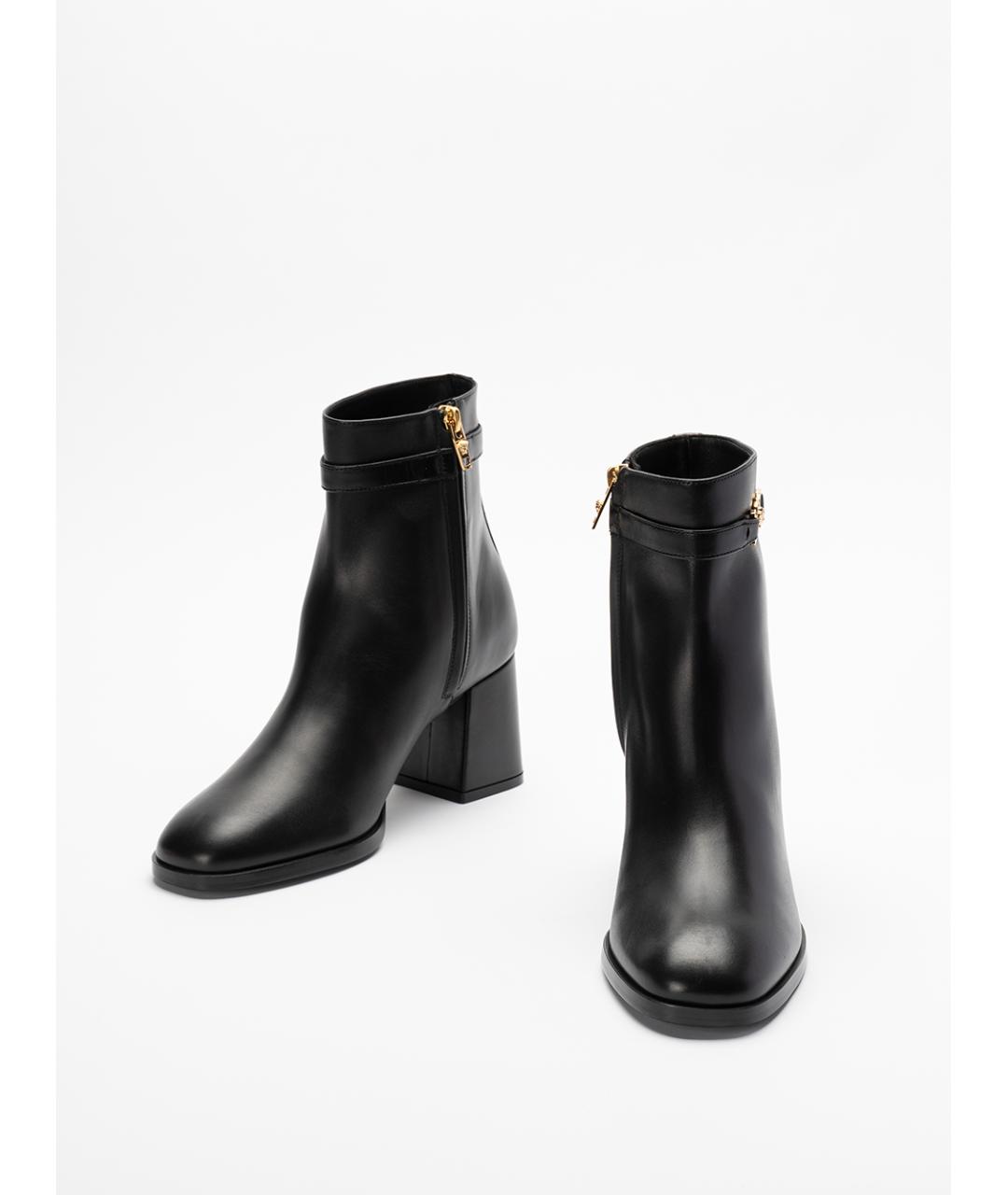 VERSACE Черные кожаные ботильоны, фото 2