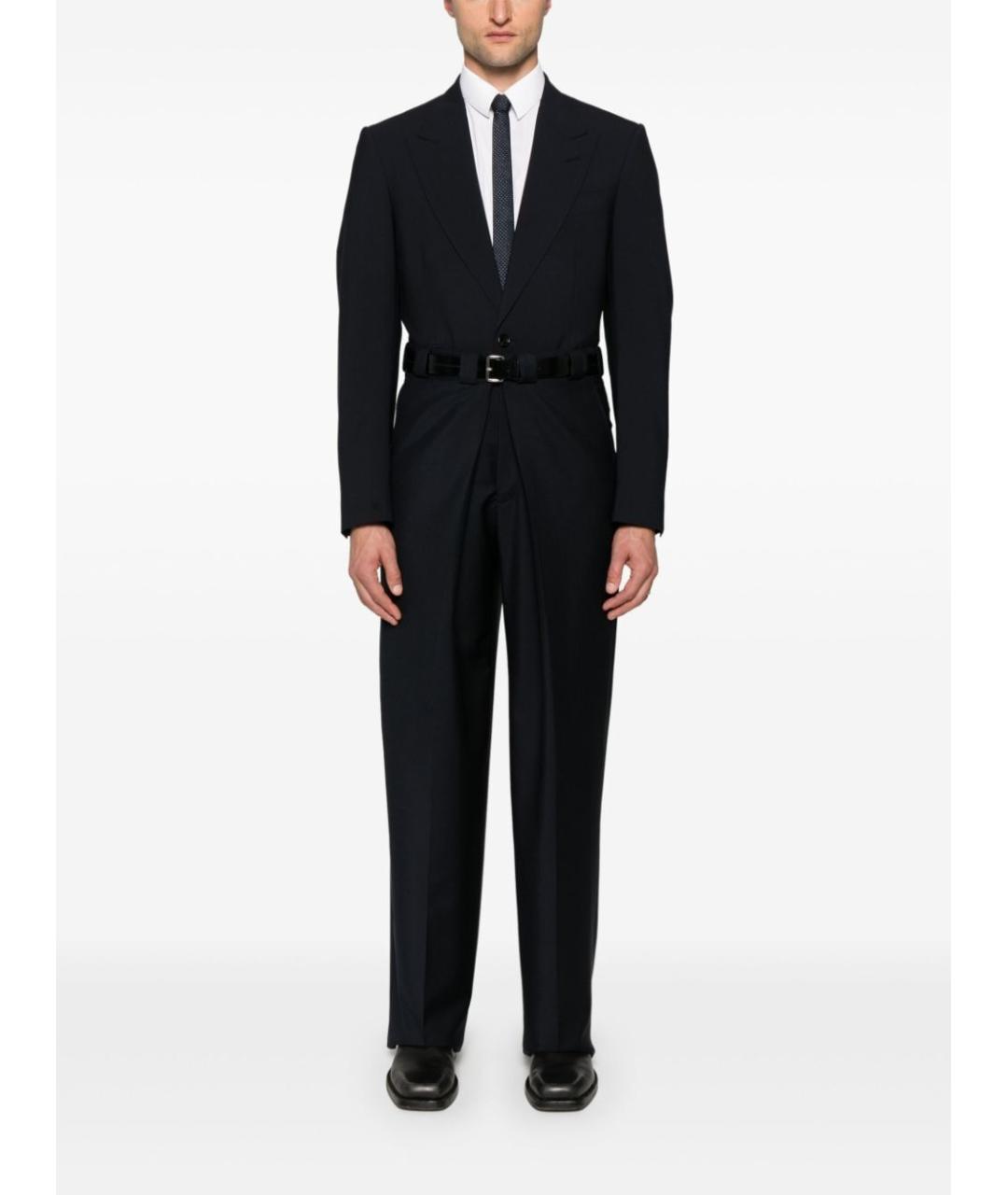 GIVENCHY Темно-синие шерстяные повседневные брюки, фото 2