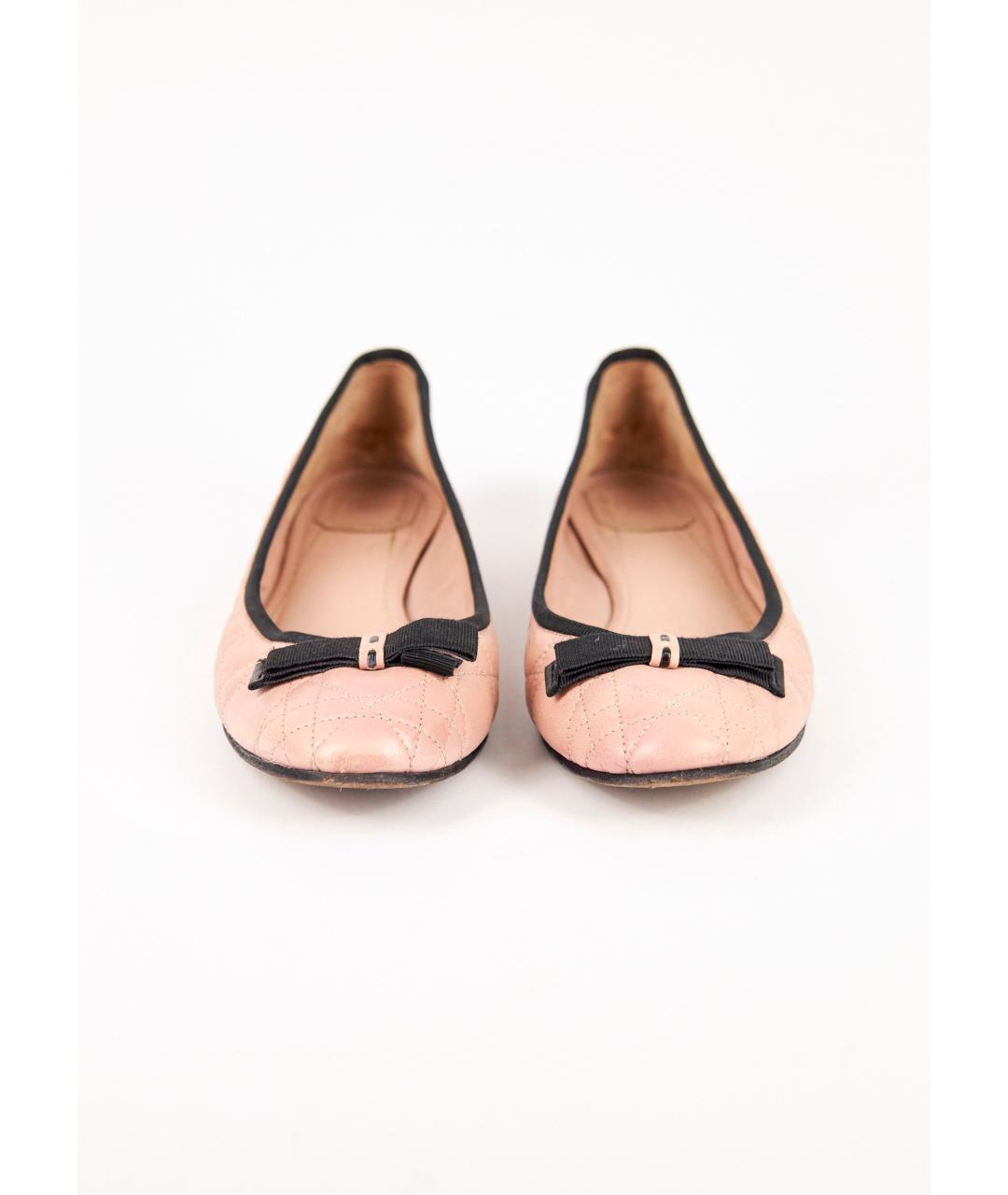 CHRISTIAN DIOR Бирюзовые кожаные балетки, фото 2