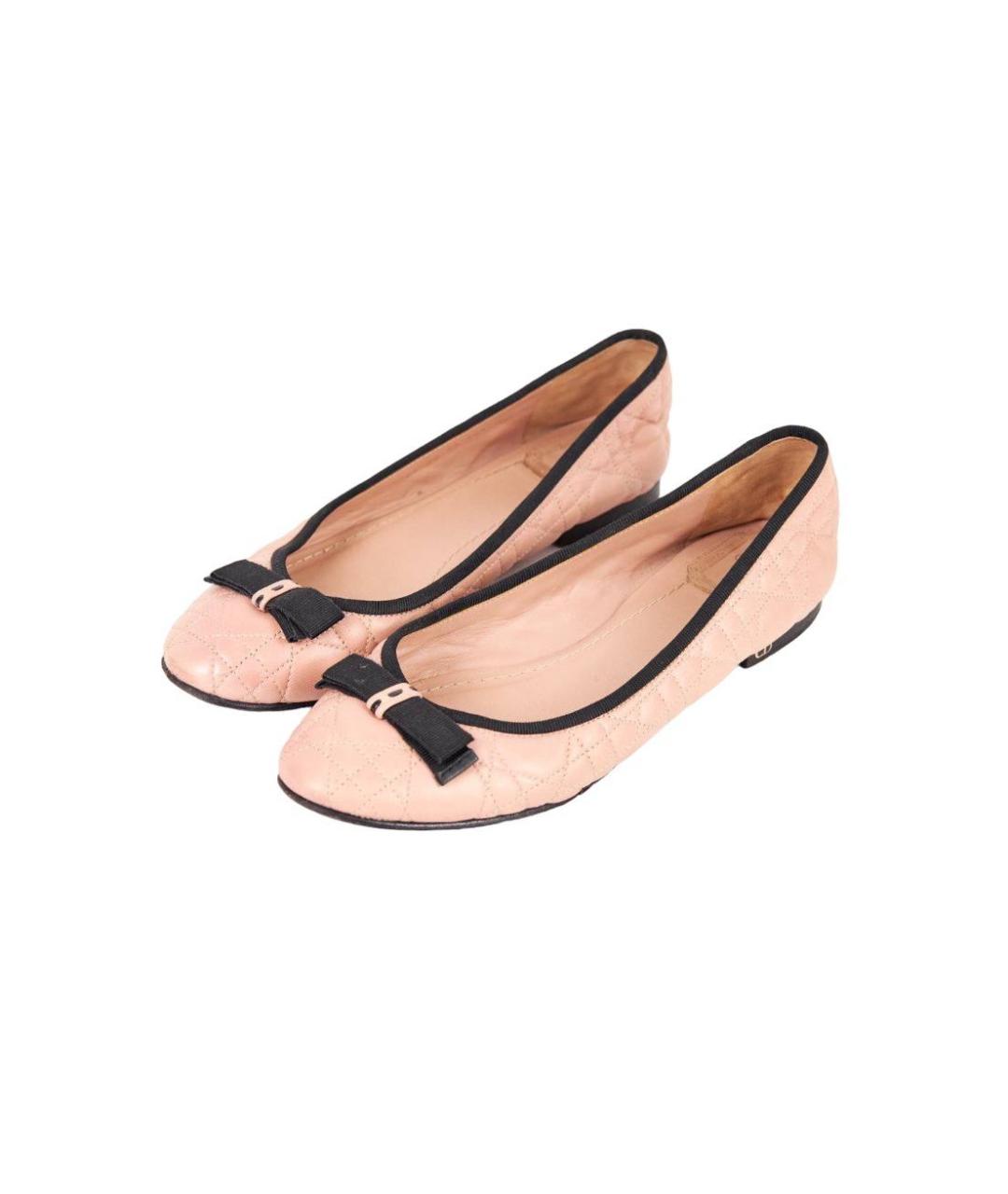 CHRISTIAN DIOR Бирюзовые кожаные балетки, фото 6