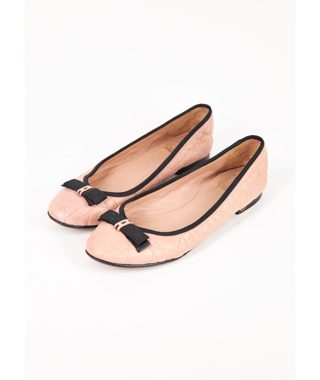 CHRISTIAN DIOR Бирюзовые кожаные балетки, фото 5
