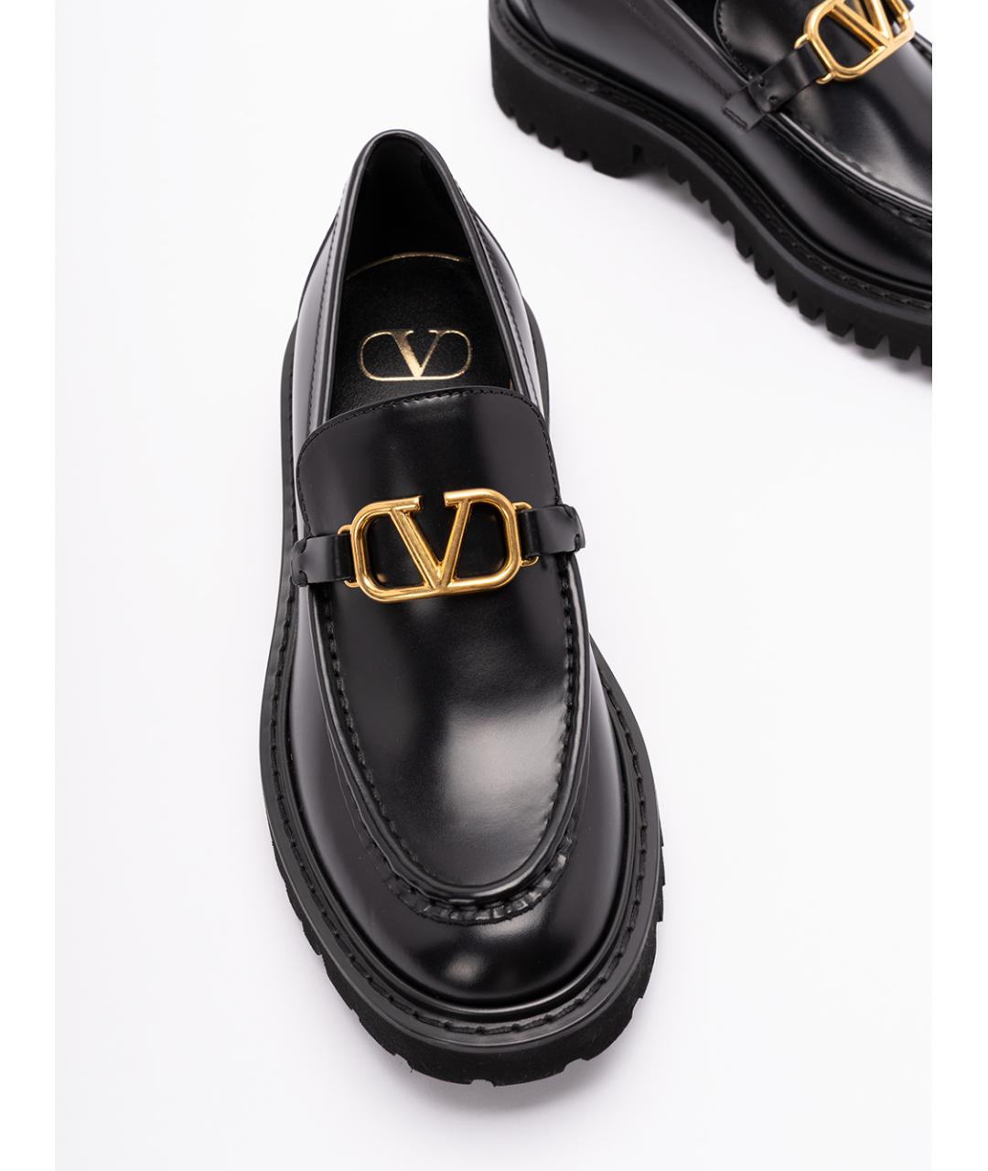 VALENTINO Черные кожаные лоферы, фото 5