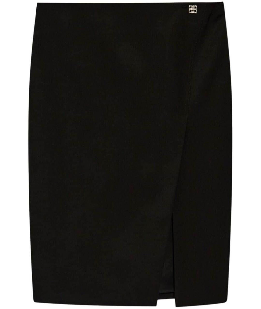 GIVENCHY Черная шерстяная юбка миди, фото 1