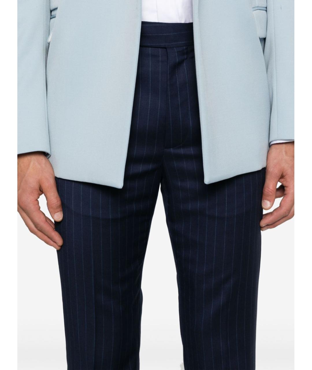 GIVENCHY Синие шерстяные повседневные брюки, фото 4