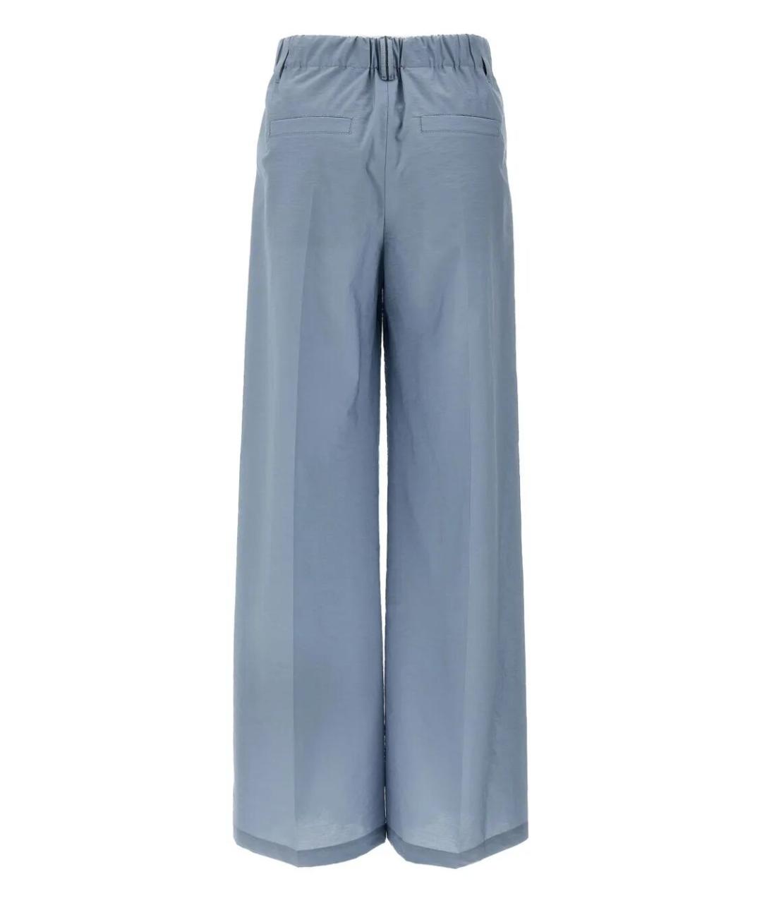 BRUNELLO CUCINELLI Голубые хлопковые брюки широкие, фото 2