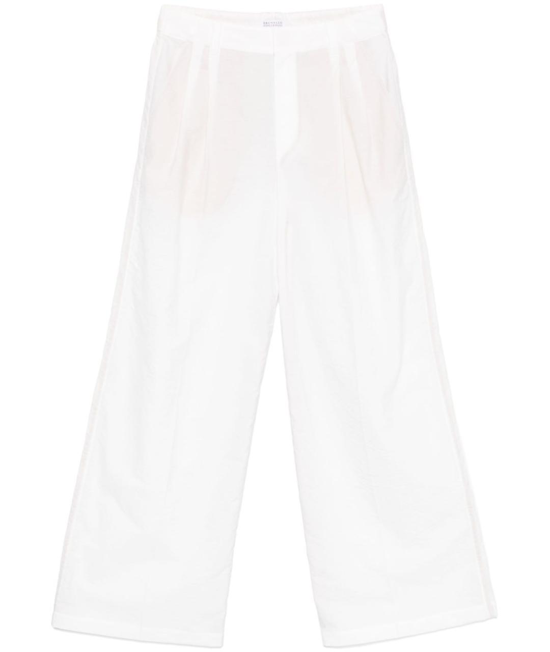 BRUNELLO CUCINELLI Белые хлопковые брюки широкие, фото 1