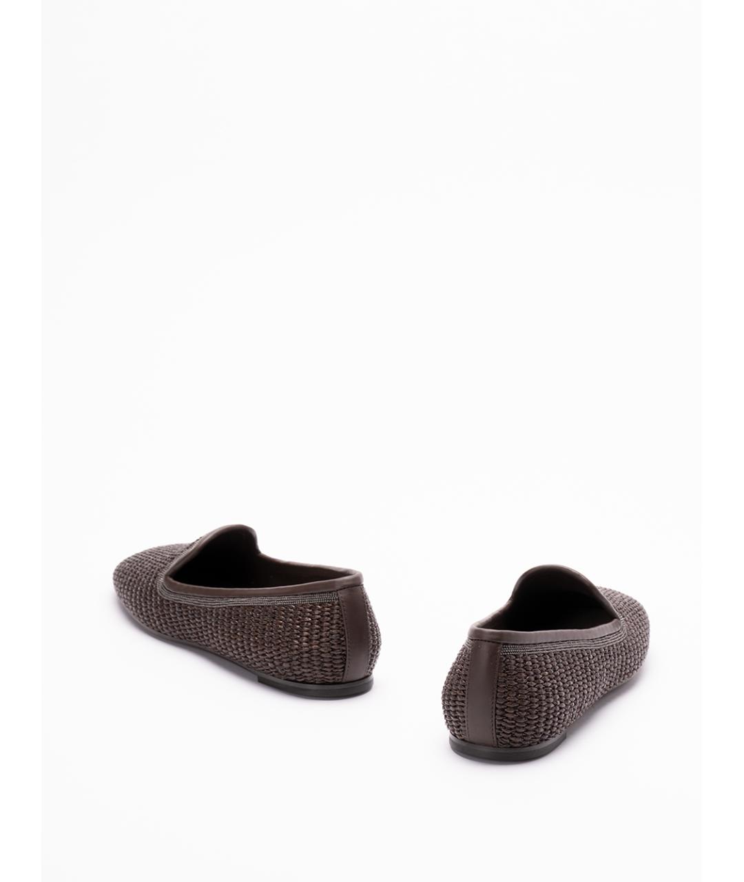 BRUNELLO CUCINELLI Коричневые текстильные лоферы, фото 3