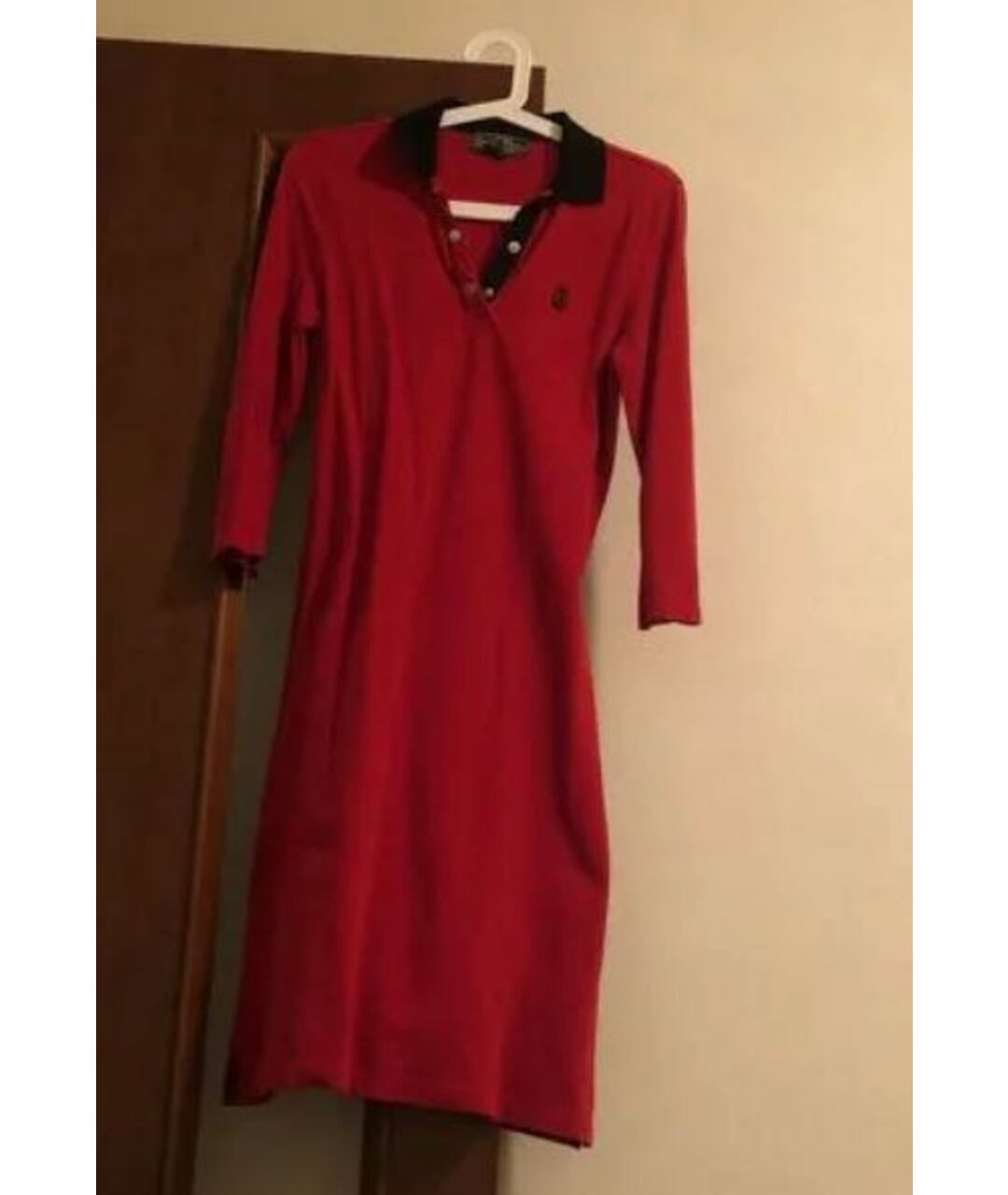 RALPH LAUREN Красное хлопковое повседневное платье, фото 4