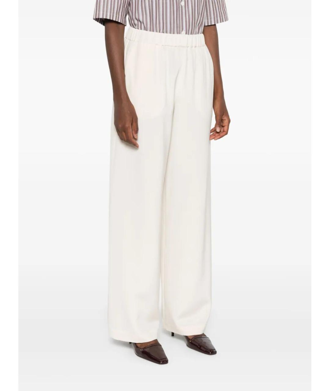 MAX MARA Бежевые шелковые брюки широкие, фото 3