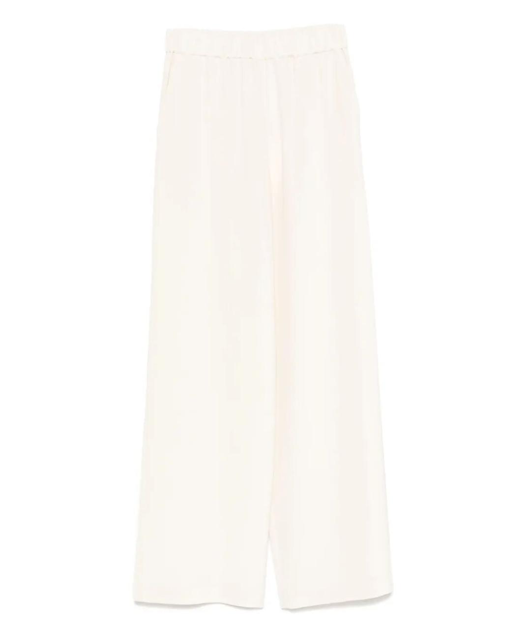 MAX MARA Бежевые шелковые брюки широкие, фото 1