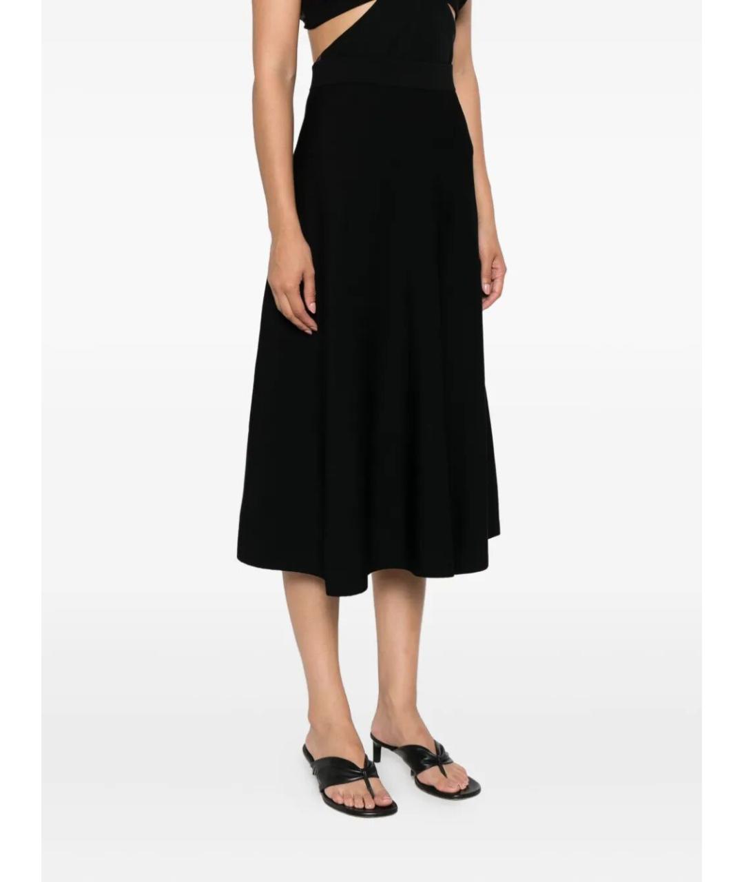 MAX MARA Черная вискозная юбка миди, фото 3