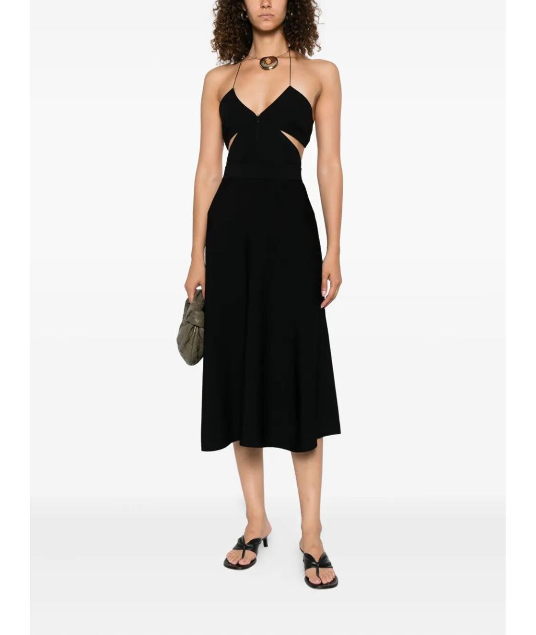 MAX MARA Черная вискозная юбка миди, фото 2