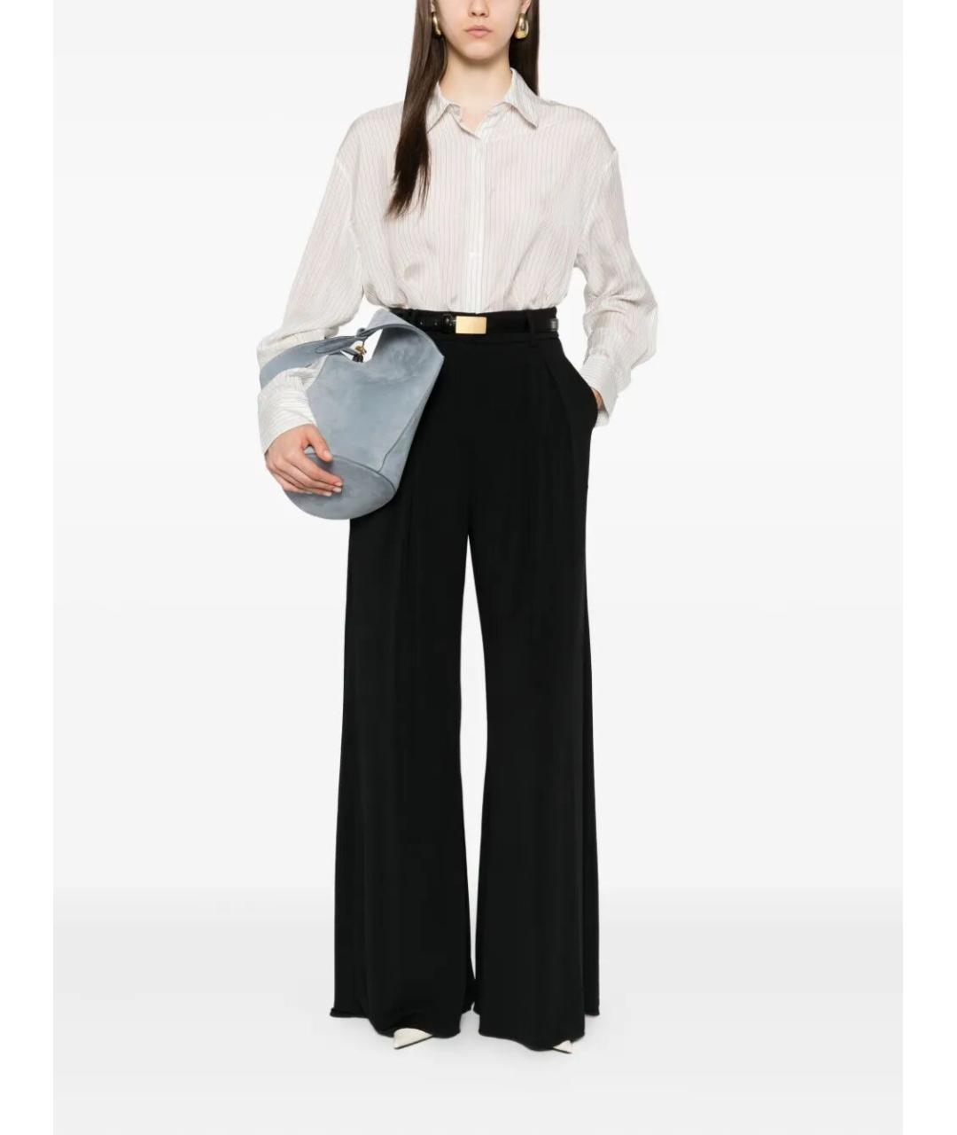 MAX MARA Черные вискозные брюки широкие, фото 2
