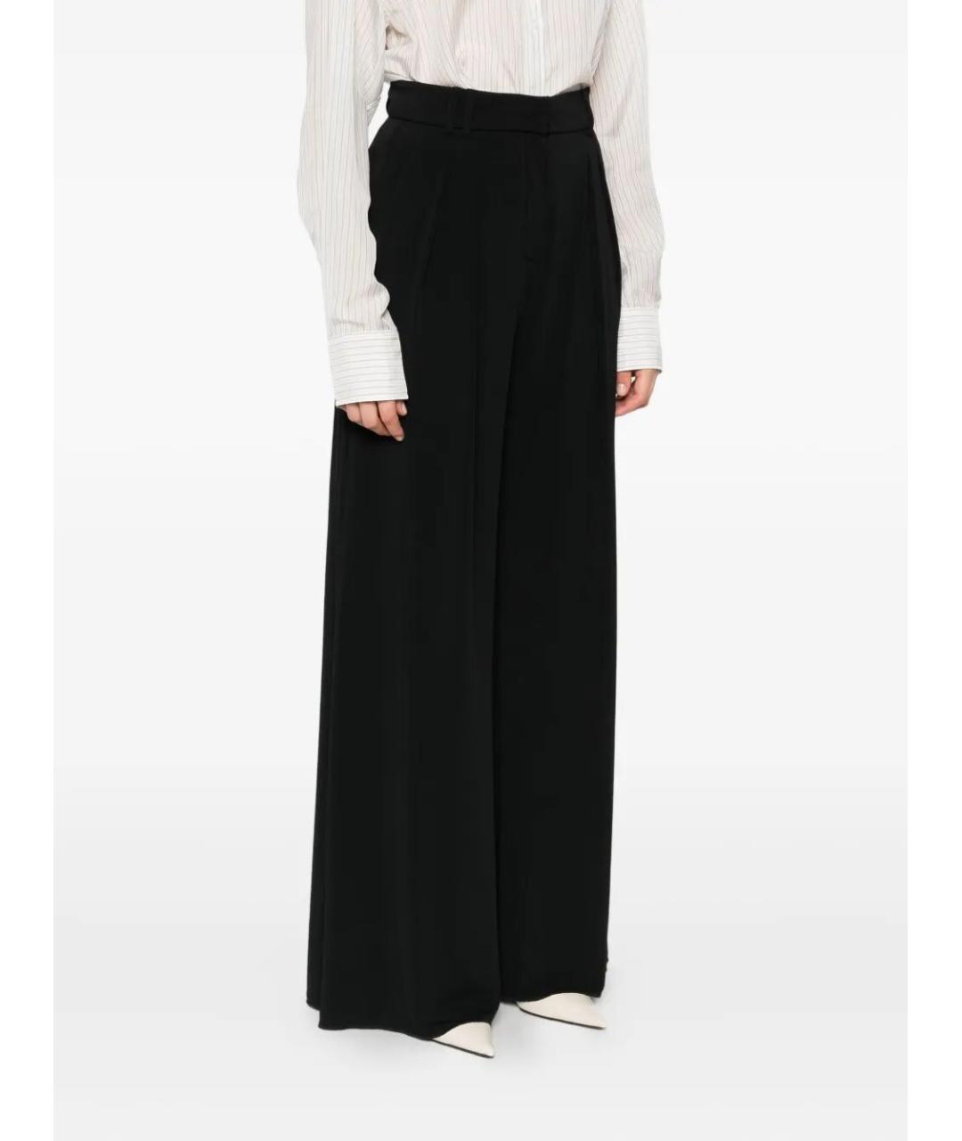 MAX MARA Черные вискозные брюки широкие, фото 5