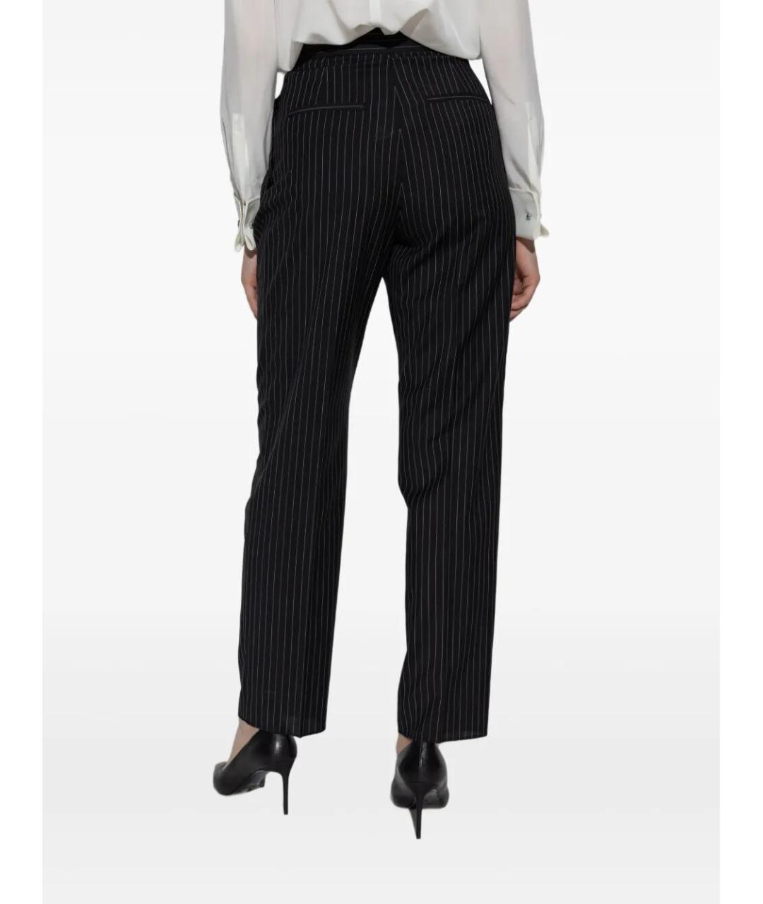 MAX MARA Черные шерстяные прямые брюки, фото 4