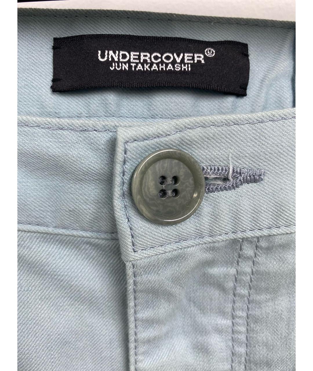 UNDERCOVER Бирюзовые хлопковые брюки широкие, фото 5