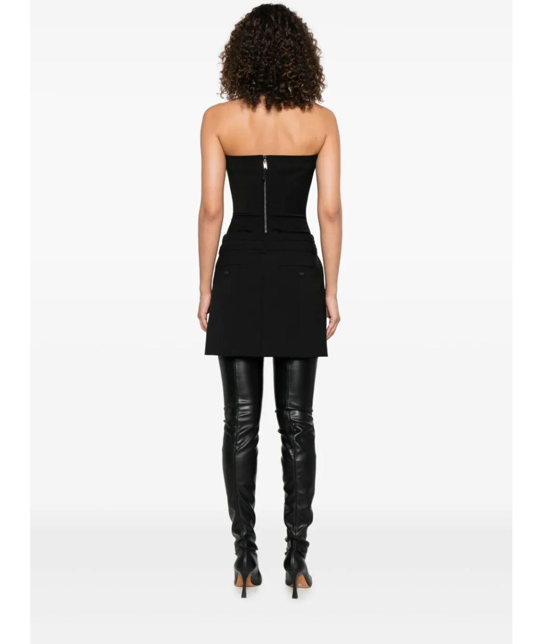 SPORTMAX Черная шерстяная юбка мини, фото 5