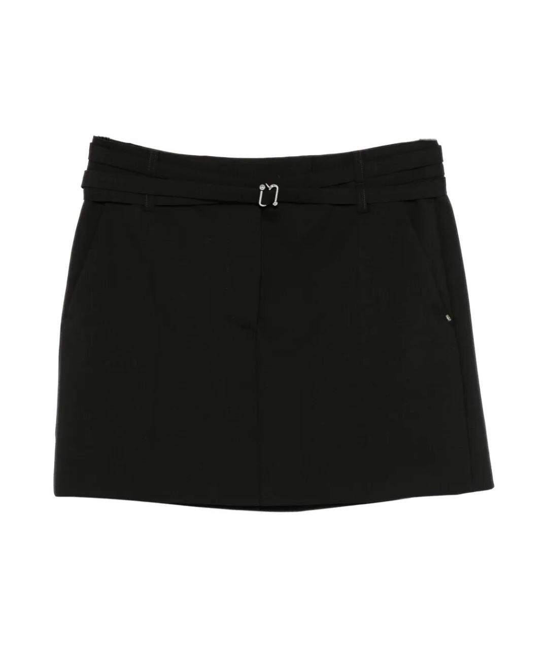 SPORTMAX Черная шерстяная юбка мини, фото 1