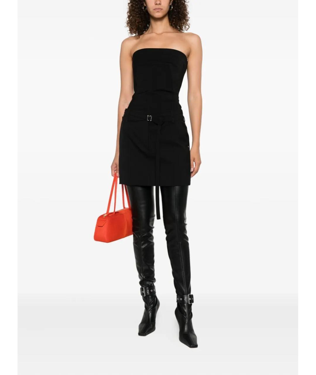 SPORTMAX Черная шерстяная юбка мини, фото 2