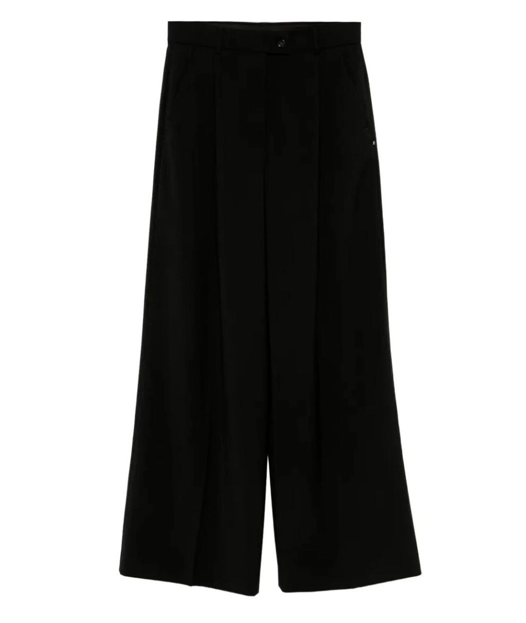 SPORTMAX Черные шерстяные брюки широкие, фото 1