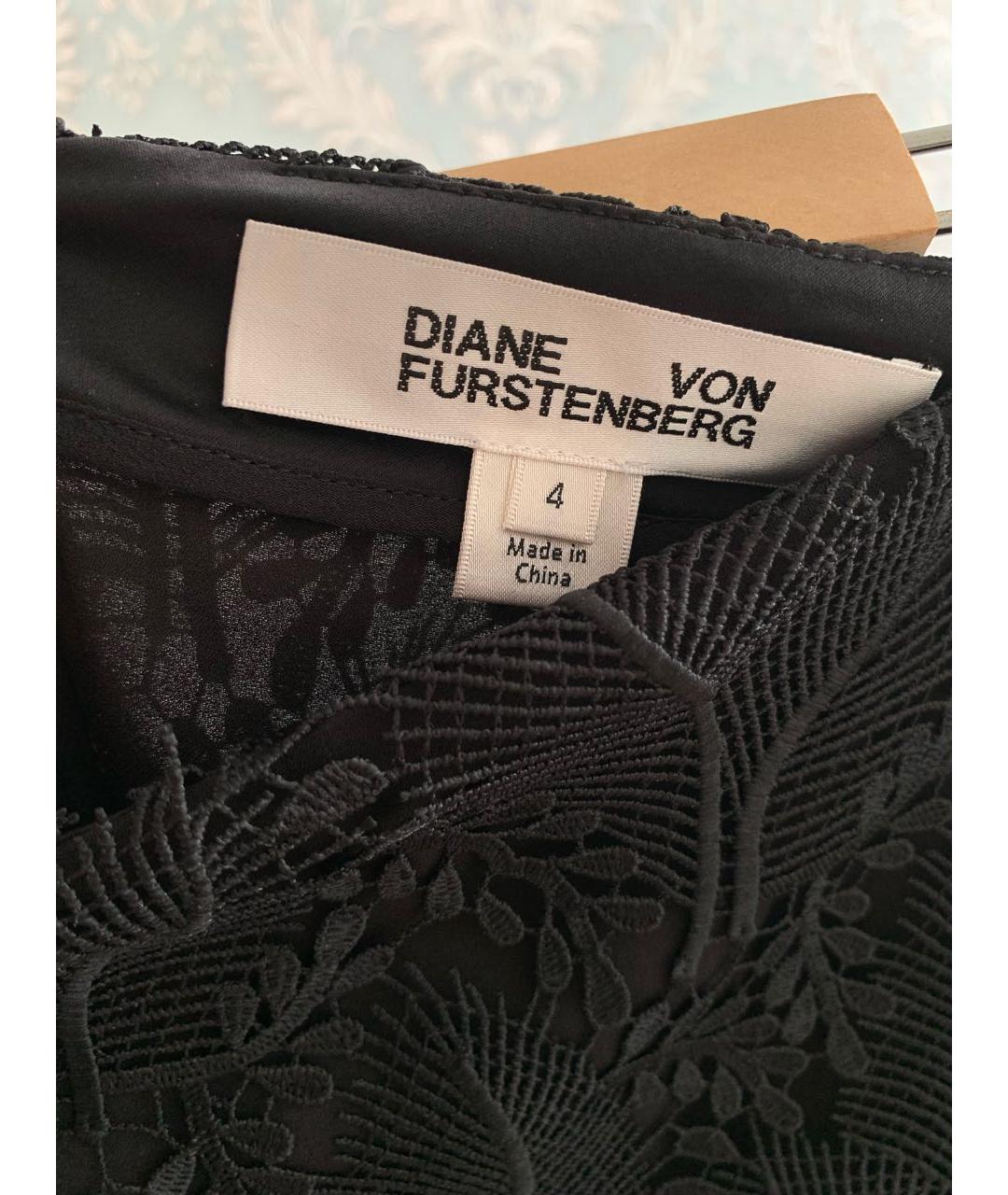 DIANE VON FURSTENBERG Черная полиэстеровая юбка миди, фото 3