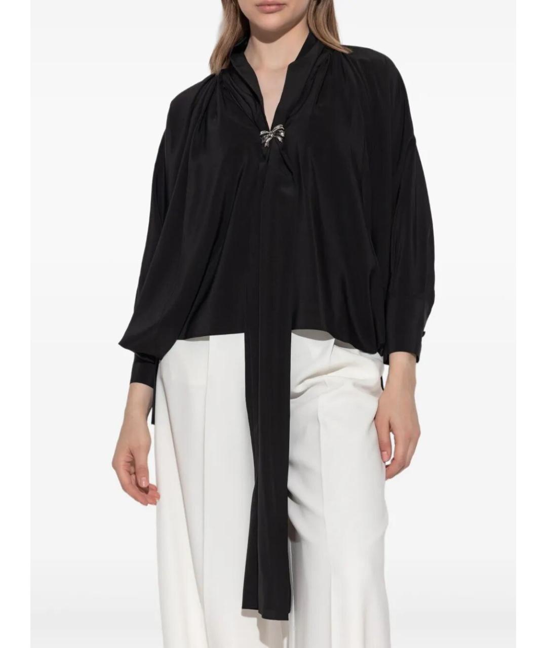 MAX MARA Черная шелковая блузы, фото 5