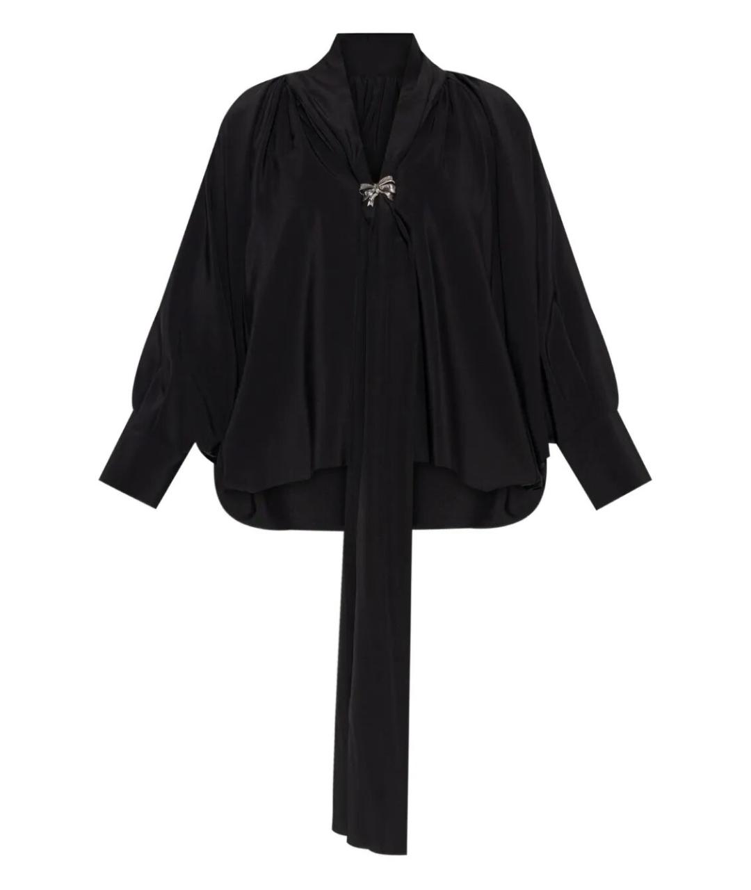 MAX MARA Черная шелковая блузы, фото 1