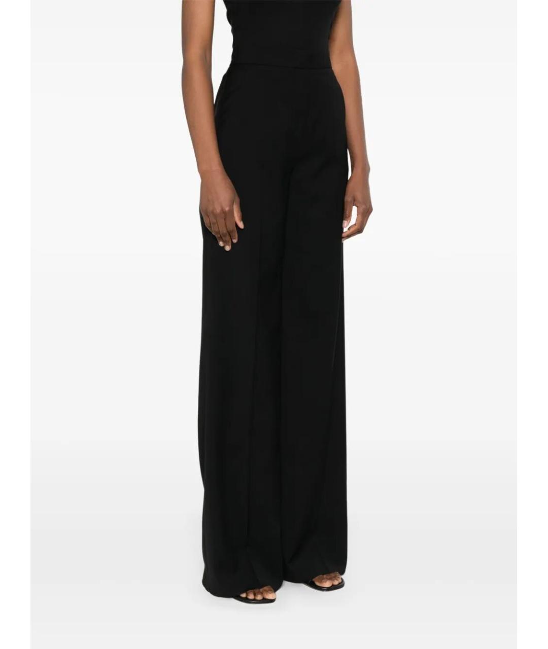 MAX MARA Черные шерстяные прямые брюки, фото 5