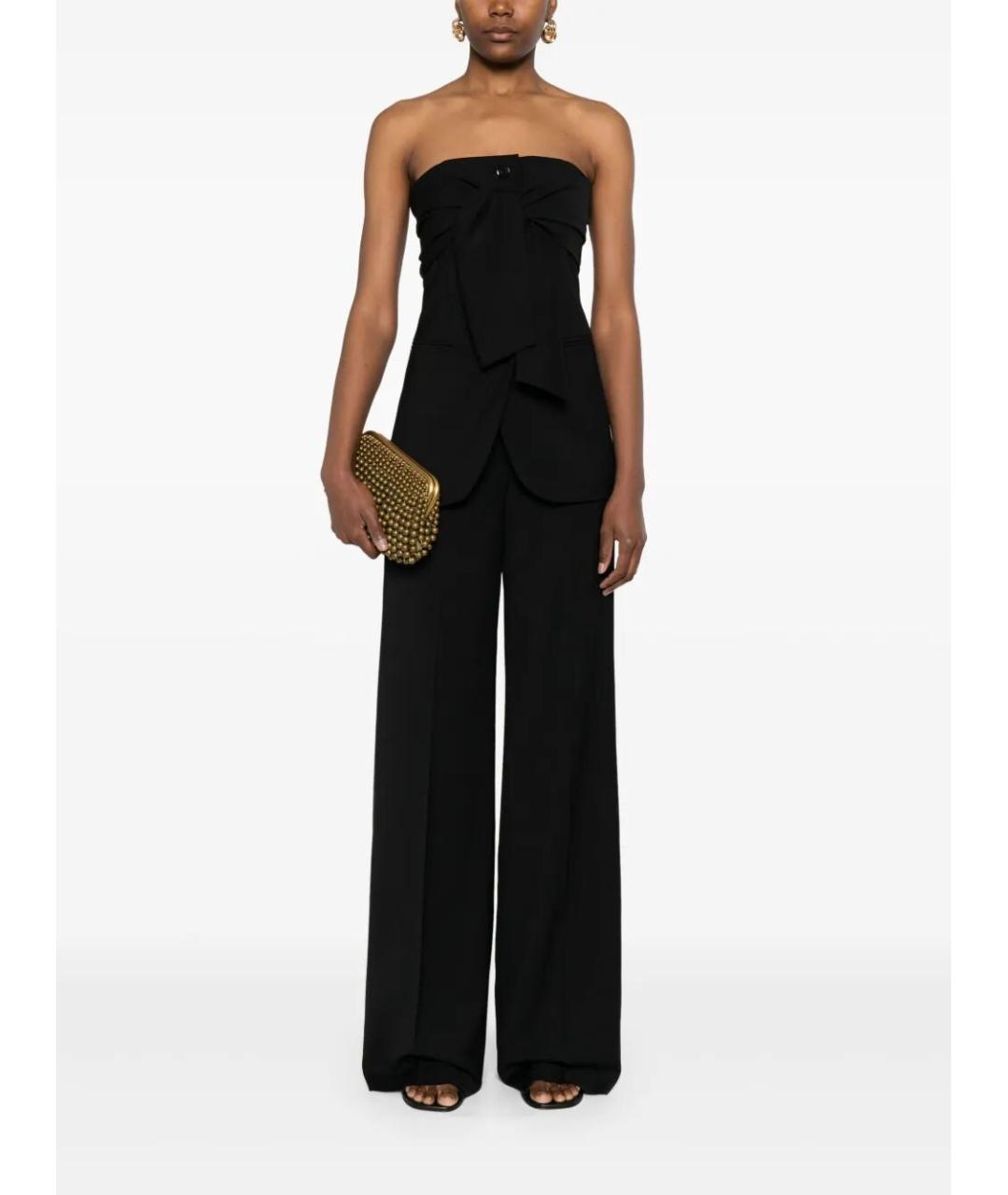 MAX MARA Черные шерстяные прямые брюки, фото 2
